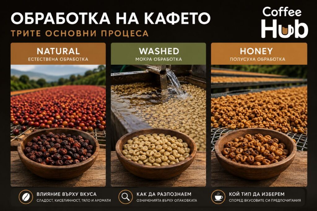 Обработка на кафето - 3 основни процеса